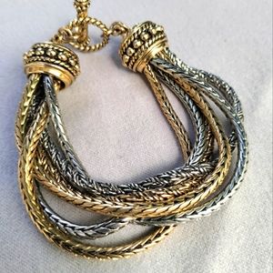 Multi Metal Rope Toggle Bracelet